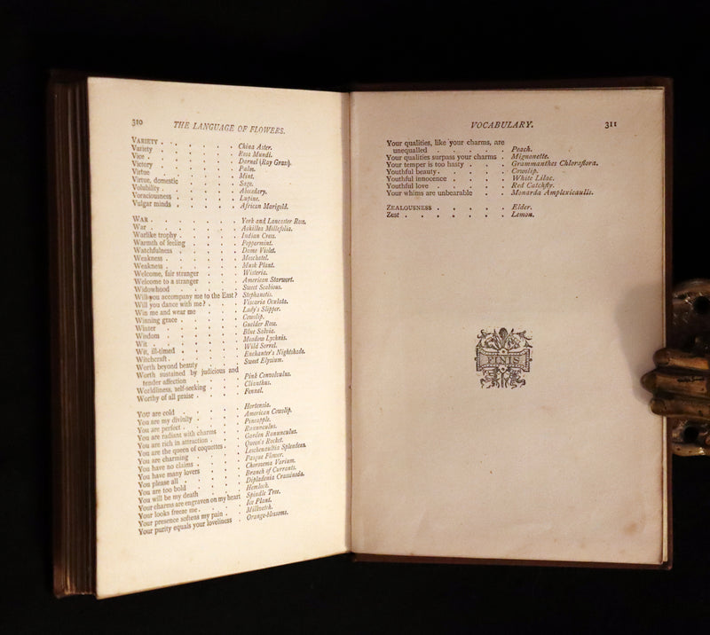 1870 Scarce Floriography Book ~ The Language of Flowers Including Floral Poetry Illustrated.