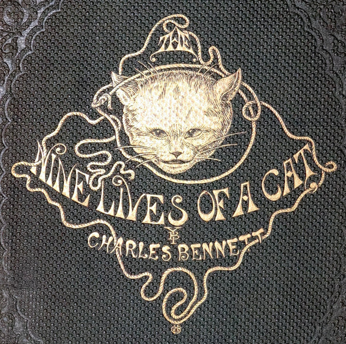 1863 Scarce First Edition - THE NINE LIVES OF A CAT - Tale of Wonder illustrated by Charles H. Bennett.