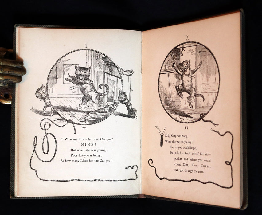 1863 Scarce First Edition - THE NINE LIVES OF A CAT - Tale of Wonder illustrated by Charles H. Bennett.