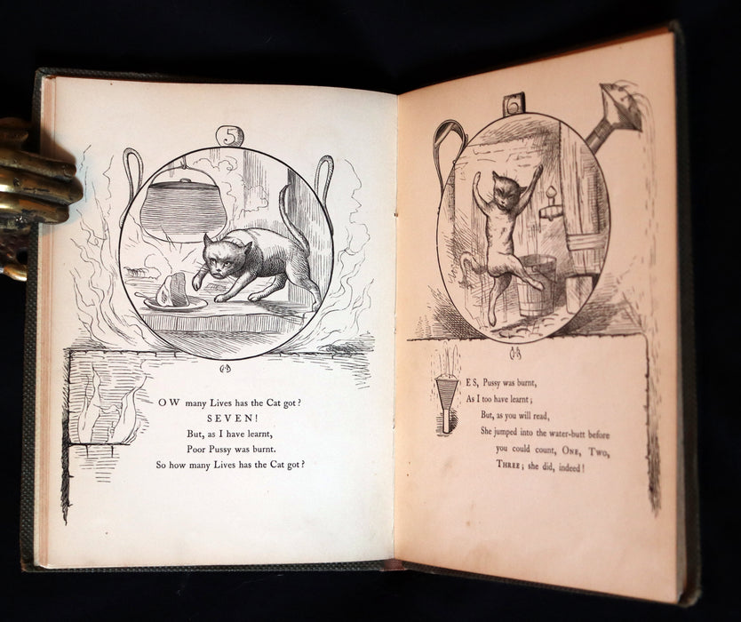 1863 Scarce First Edition - THE NINE LIVES OF A CAT - Tale of Wonder illustrated by Charles H. Bennett.