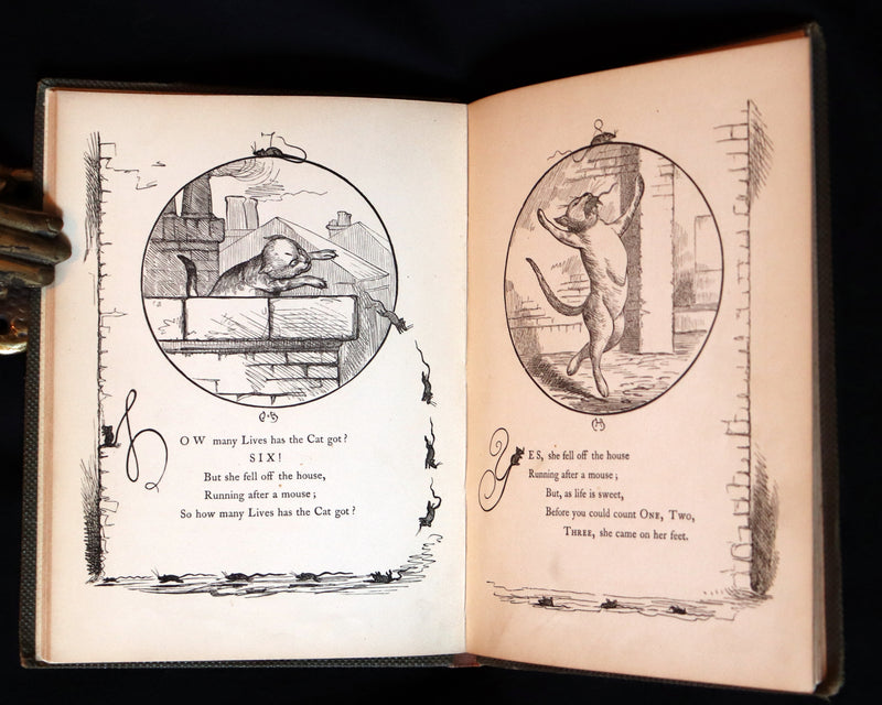 1863 Scarce First Edition - THE NINE LIVES OF A CAT - Tale of Wonder illustrated by Charles H. Bennett.