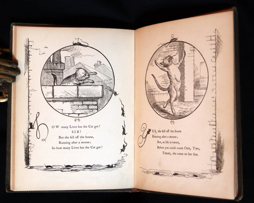 1863 Scarce First Edition - THE NINE LIVES OF A CAT - Tale of Wonder illustrated by Charles H. Bennett.