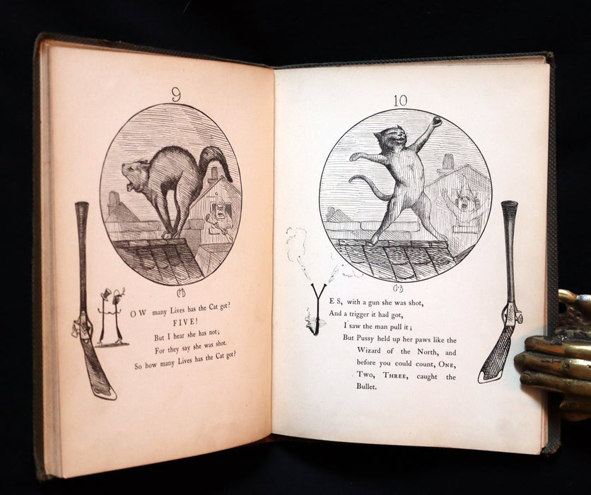 1863 Scarce First Edition - THE NINE LIVES OF A CAT - Tale of Wonder illustrated by Charles H. Bennett.