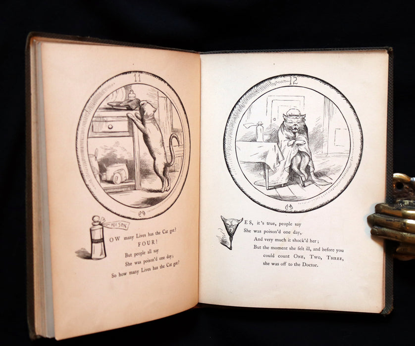 1863 Scarce First Edition - THE NINE LIVES OF A CAT - Tale of Wonder illustrated by Charles H. Bennett.