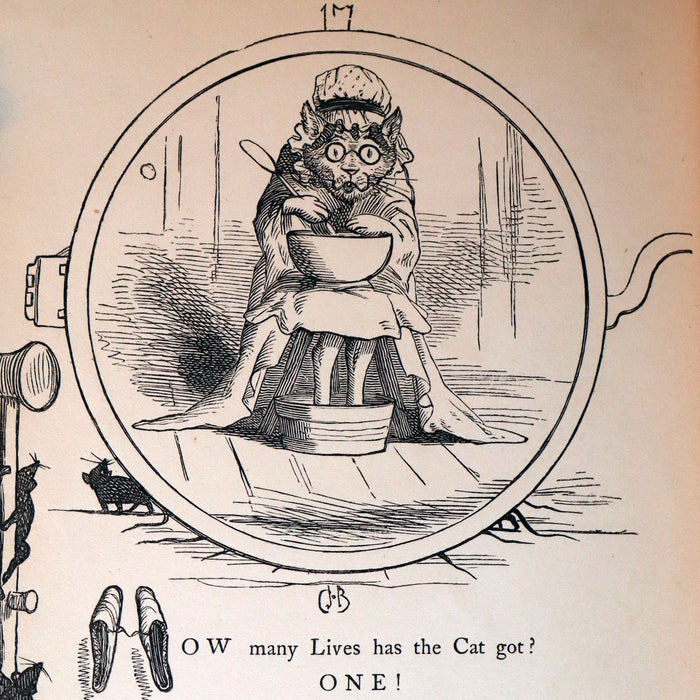 1863 Scarce First Edition - THE NINE LIVES OF A CAT - Tale of Wonder illustrated by Charles H. Bennett.