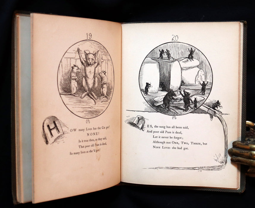 1863 Scarce First Edition - THE NINE LIVES OF A CAT - Tale of Wonder illustrated by Charles H. Bennett.