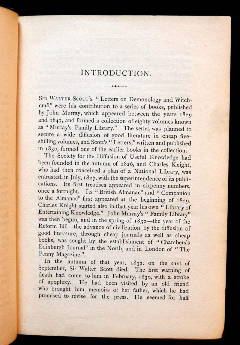 1884 Rare Edition - Demonology & Witchcraft - WITCHES & FAIRIES by Sir Walter Scott.