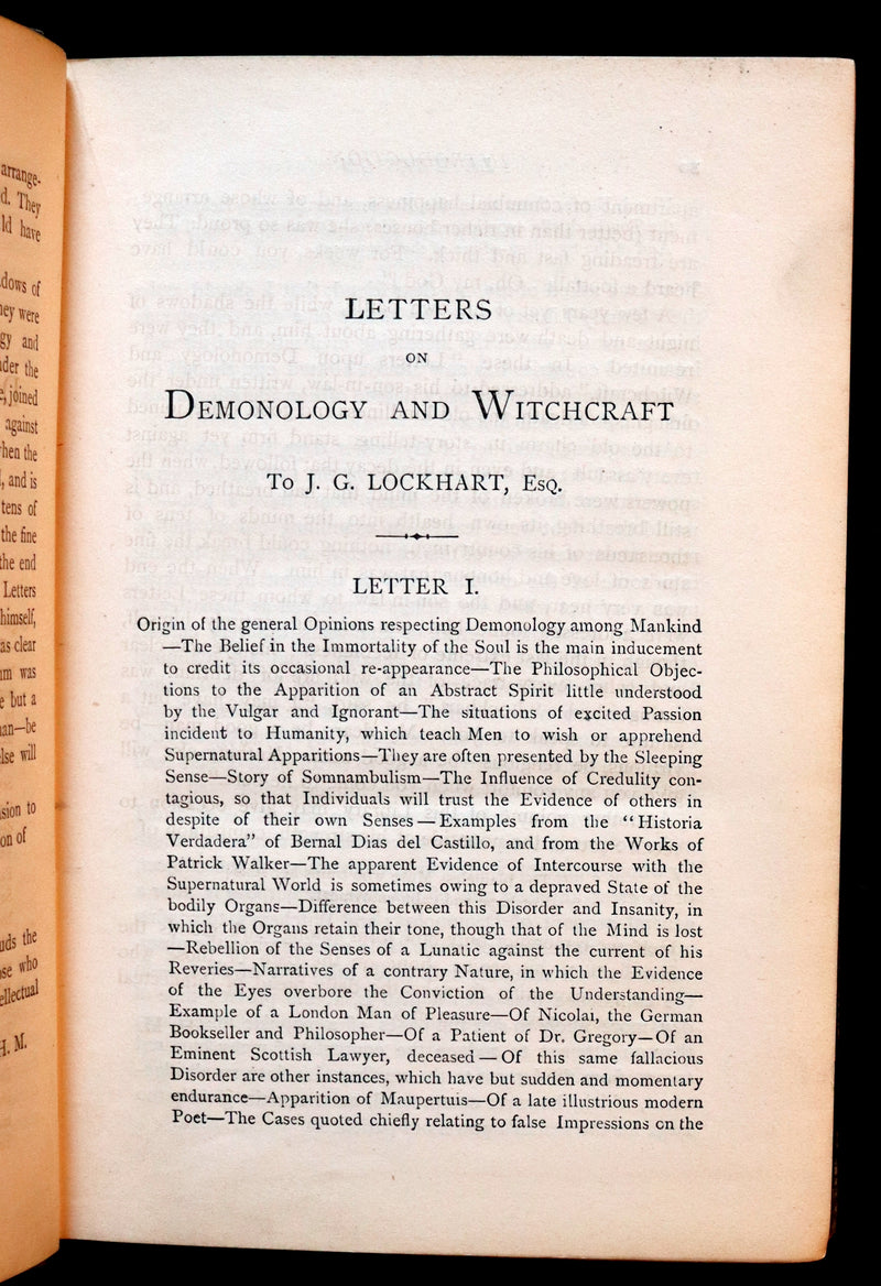 1884 Rare Edition - Demonology & Witchcraft - WITCHES & FAIRIES by Sir Walter Scott.