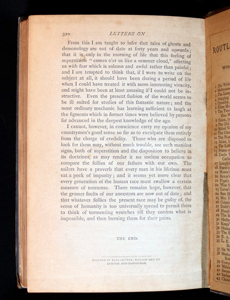 1884 Rare Edition - Demonology & Witchcraft - WITCHES & FAIRIES by Sir Walter Scott.
