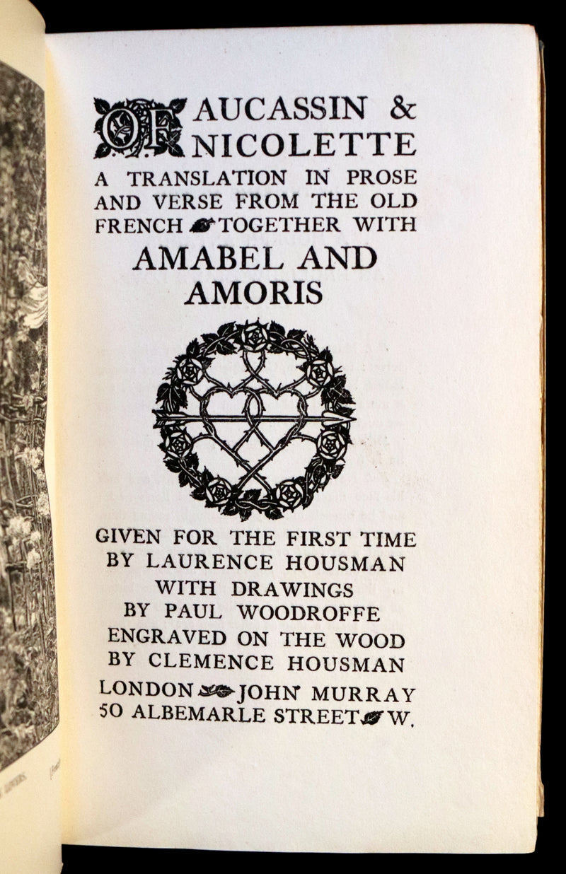 1902 First Housman Edition - MEDIEVAL HISTORY of Aucassin & Nicolette. Knighthood and Chivalry.