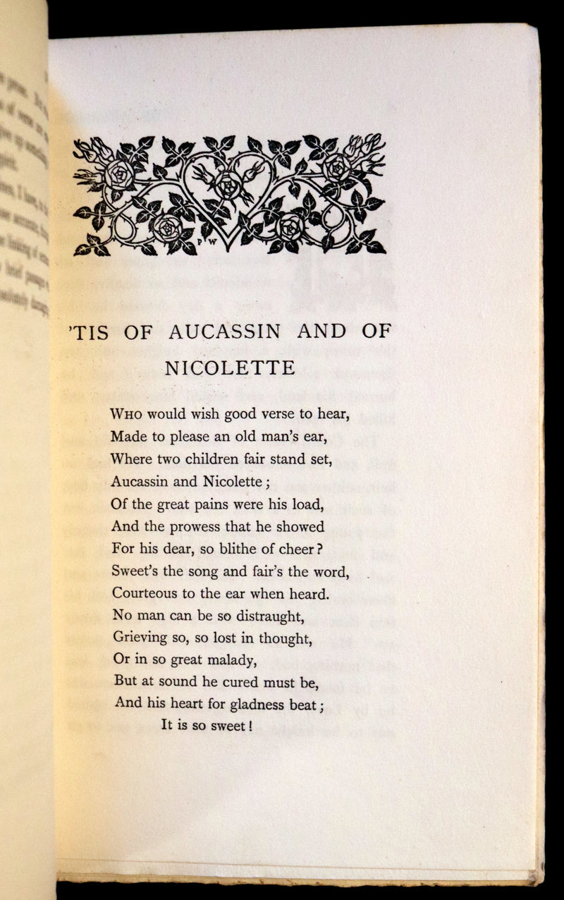 1902 First Housman Edition - MEDIEVAL HISTORY of Aucassin & Nicolette. Knighthood and Chivalry.