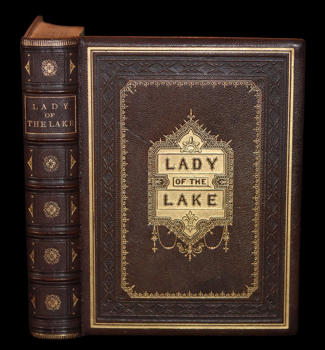 1866 Rare Book in a beautiful binding ~ The LADY OF THE LAKE by Sir Walter Scott Illustrated by J. Gilbert.