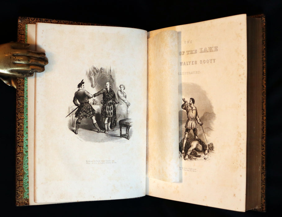 1866 Rare Book in a beautiful binding ~ The LADY OF THE LAKE by Sir Walter Scott Illustrated by J. Gilbert.