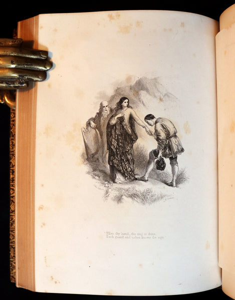 1866 Rare Book in a beautiful binding ~ The LADY OF THE LAKE by Sir Walter Scott Illustrated by J. Gilbert.