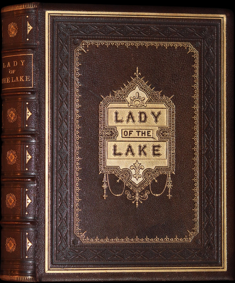 1866 Rare Book in a beautiful binding ~ The LADY OF THE LAKE by Sir Walter Scott Illustrated by J. Gilbert.