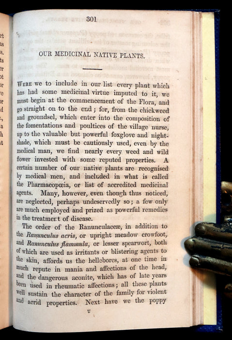 1859 Rare Book - Wild Flowers and Medicinal Uses color Illustrated by Noel Humphreys.