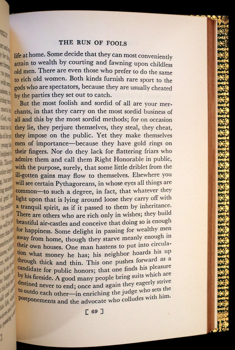 1951 Beautiful Book bound by Bayntun Riviere -  The Praise of Folly by Erasmus.