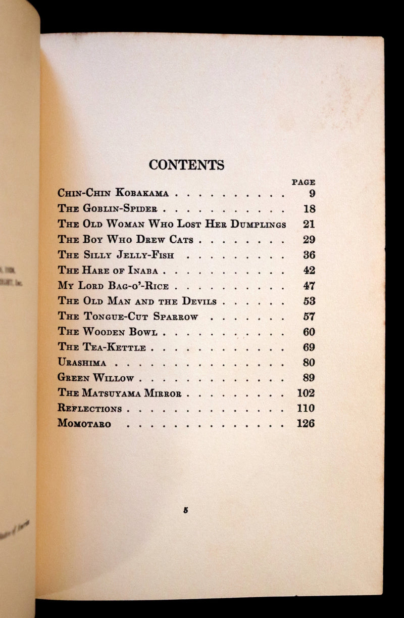 1924 Rare Book - Japanese Fairy Tales by Lafcadio Hearn. Illustrated by Gertrude Kay.