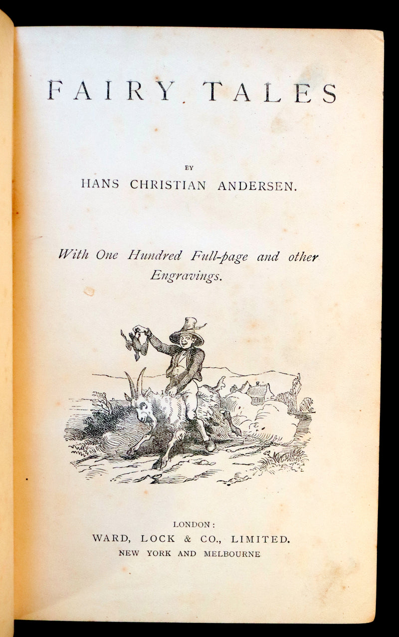 1890 Rare Victorian Book - Hans Christian Andersen's FAIRY TALES with 100 illustrations.