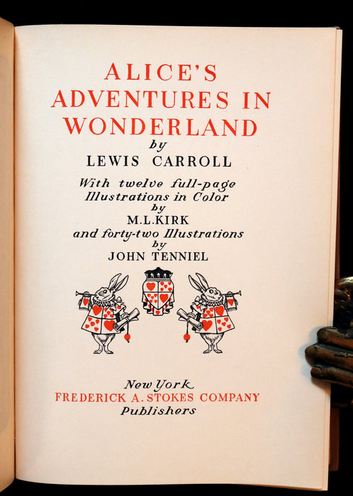 1904 Rare Book - Alice's Adventures In Wonderland. First Edition illustrated by Maria L. Kirk.