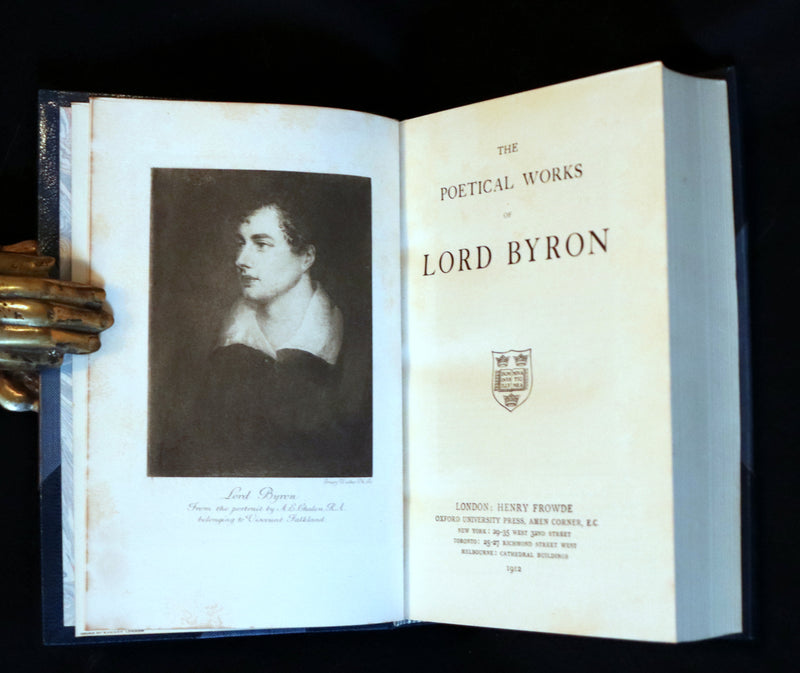 1912 Rare book bound by Ramage - Lord Byron's Poetical Works including DON JUAN, The Prophecy of Dante, etc.