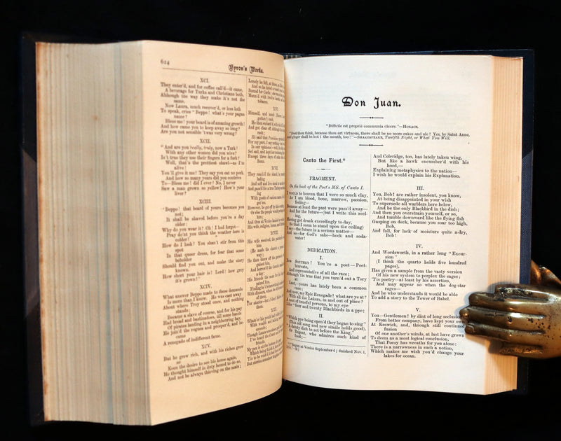 1912 Rare book bound by Ramage - Lord Byron's Poetical Works including DON JUAN, The Prophecy of Dante, etc.