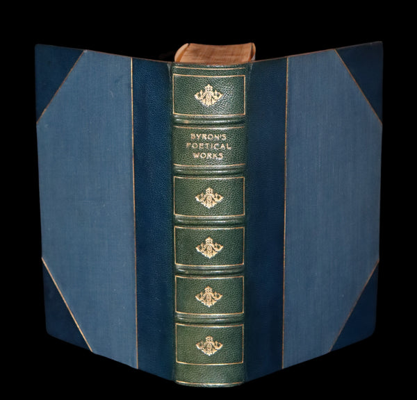 1912 Rare book bound by Ramage - Lord Byron's Poetical Works including DON JUAN, The Prophecy of Dante, etc.