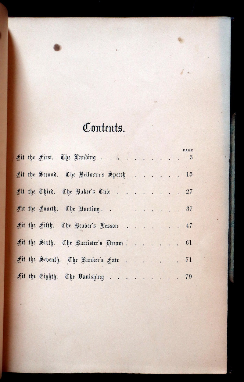 1876 Rare First Edition in a nice binding - The Hunting of the SNARK by Lewis Carroll. Illustrated by Henry Holiday.