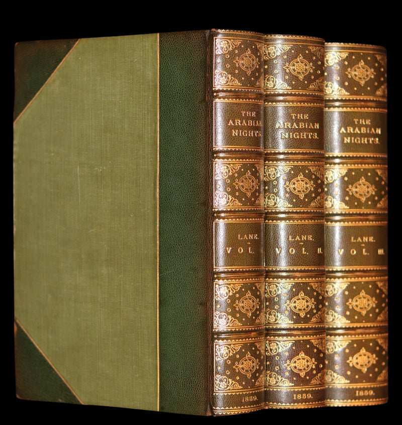 1859 Rare Book set - The Thousand & One Nights, ARABIAN NIGHTS by Edward William Lane.