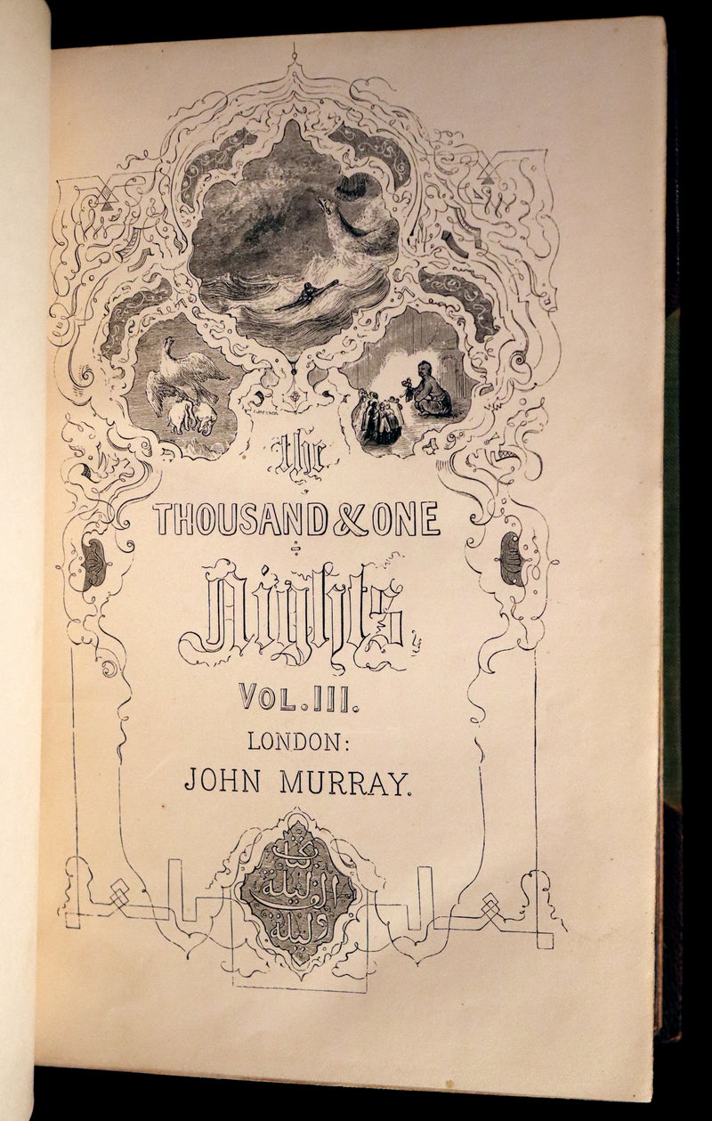 1859 Rare Book set - The Thousand & One Nights, ARABIAN NIGHTS by Edward William Lane.