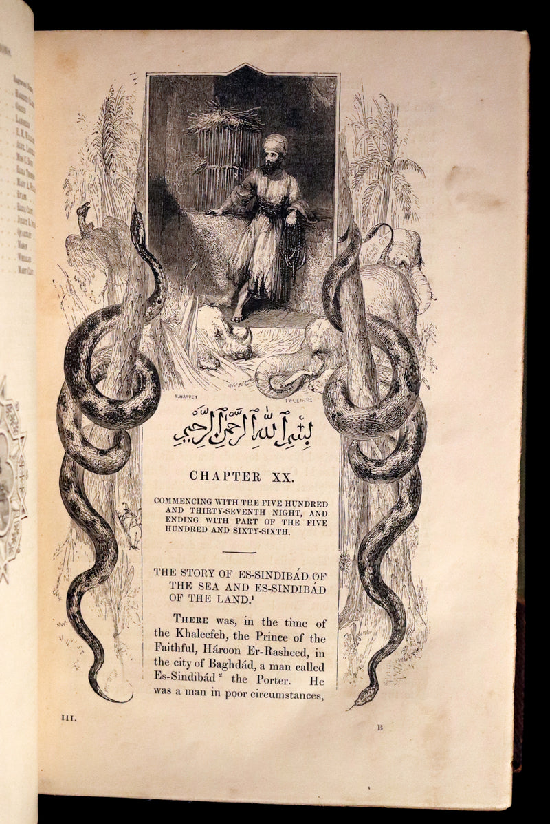 1859 Rare Book set - The Thousand & One Nights, ARABIAN NIGHTS by Edward William Lane.