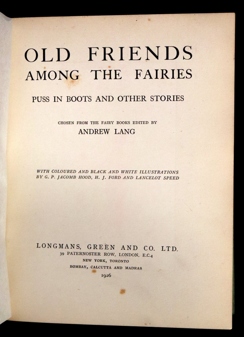 1926 Rare First Edition - OLD FRIENDS AMONG THE FAIRIES by Andrew Lang. Illustrated.