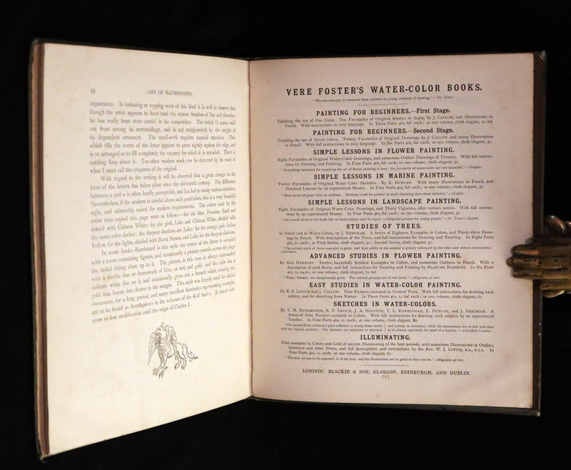 1885 Rare First Edition ~THE ART OF ILLUMINATING by J.W. LOFTIE. Color Illustrated.