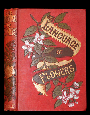 1870 Scarce Illustrated Floriography Book ~ The Language of Flowers Including Floral Poetry.