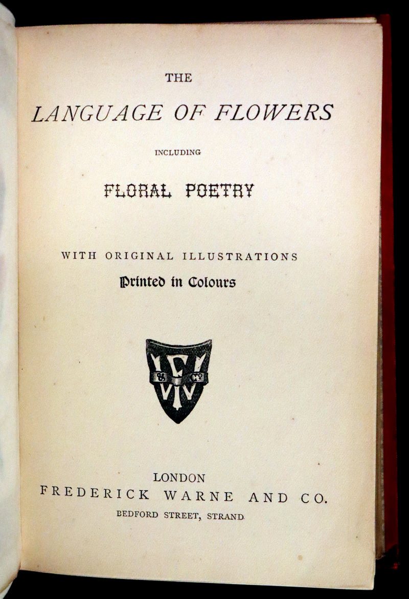 1870 Scarce Illustrated Floriography Book ~ The Language of Flowers Including Floral Poetry.