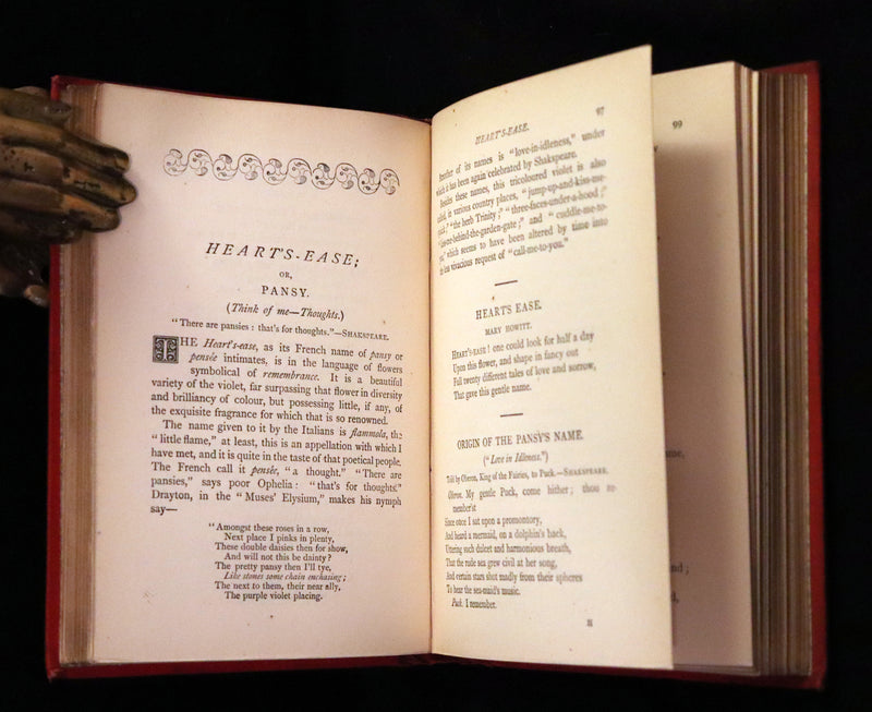 1870 Scarce Illustrated Floriography Book ~ The Language of Flowers Including Floral Poetry.