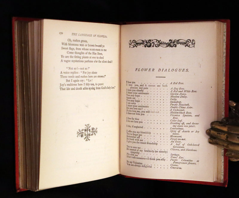 1870 Scarce Illustrated Floriography Book ~ The Language of Flowers Including Floral Poetry.