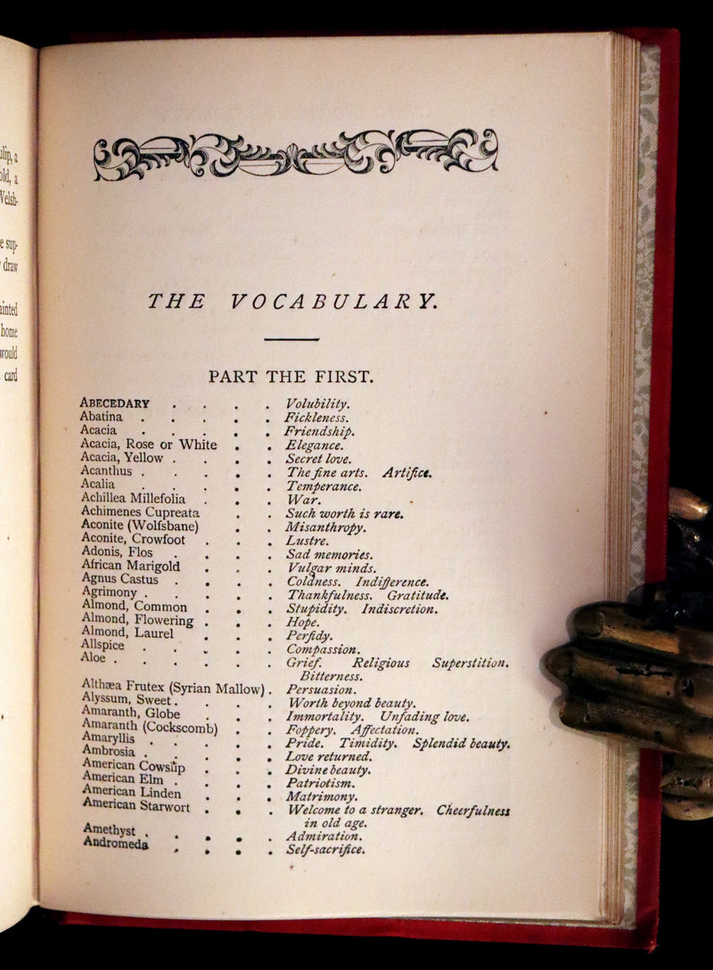 1870 Scarce Illustrated Floriography Book ~ The Language of Flowers Including Floral Poetry.