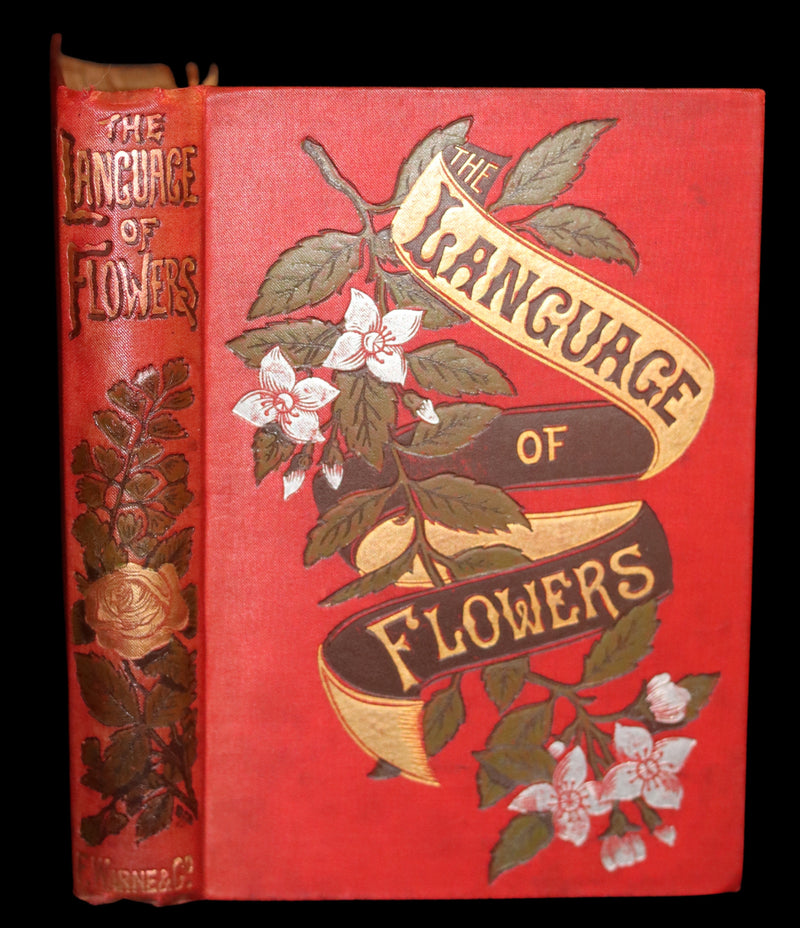 1870 Scarce Illustrated Floriography Book ~ The Language of Flowers Including Floral Poetry.