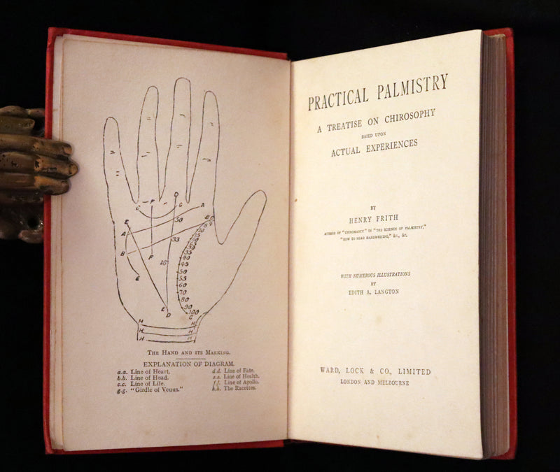 1910 Scarce CHIROMANCY Book - Practical Palmistry, Treatise on Chirosophy by Henry Frith. Illustrated.