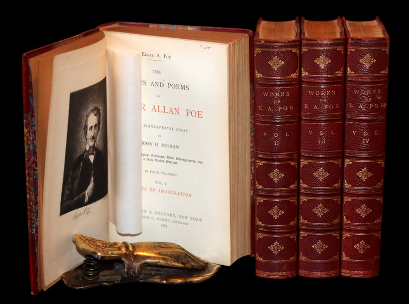 1885 Scarce Book Set - The Tales and Poems of Edgar Allan Poe. Limited Illustrated Edition.