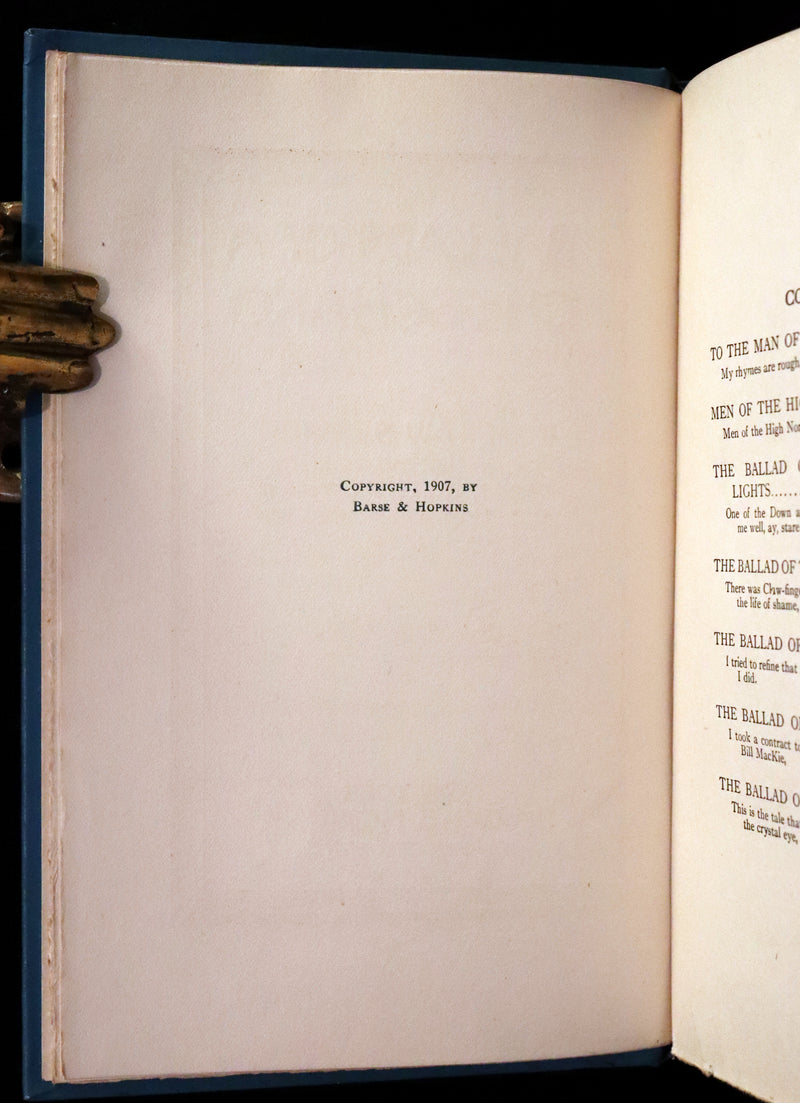 1907 Rare Book - Yukon Gold Rush, BALLADS OF A CHEECHAKO by Robert W. Service. Illustrated.