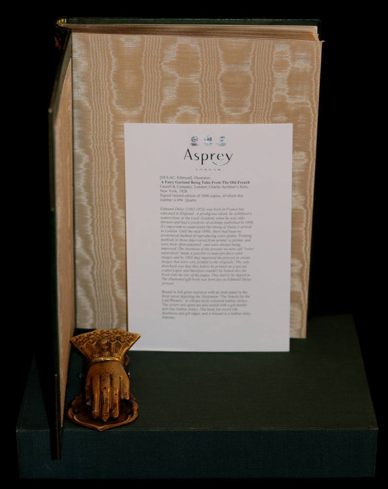 1928 Rare 1st Limited Signed Edition bound by ASPREY - A FAIRY GARLAND Being Fairy Tales from the Old French by EDMUND DULAC.