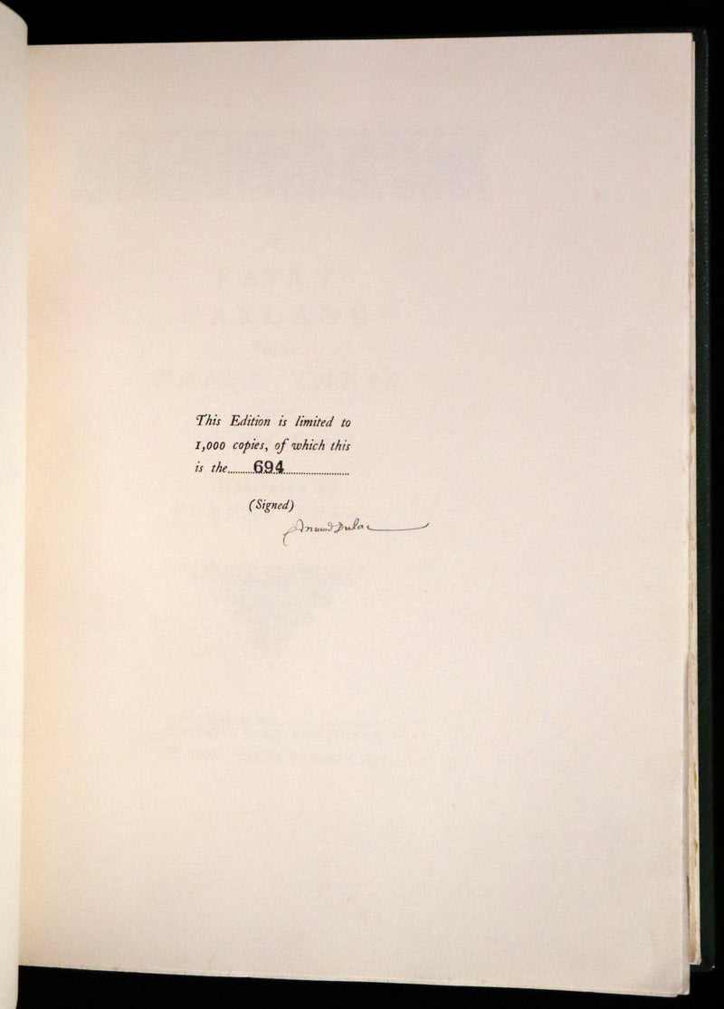 1928 Rare 1st Limited Signed Edition bound by ASPREY - A FAIRY GARLAND Being Fairy Tales from the Old French by EDMUND DULAC.