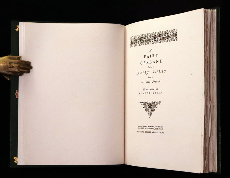 1928 Rare 1st Limited Signed Edition bound by ASPREY - A FAIRY GARLAND Being Fairy Tales from the Old French by EDMUND DULAC.