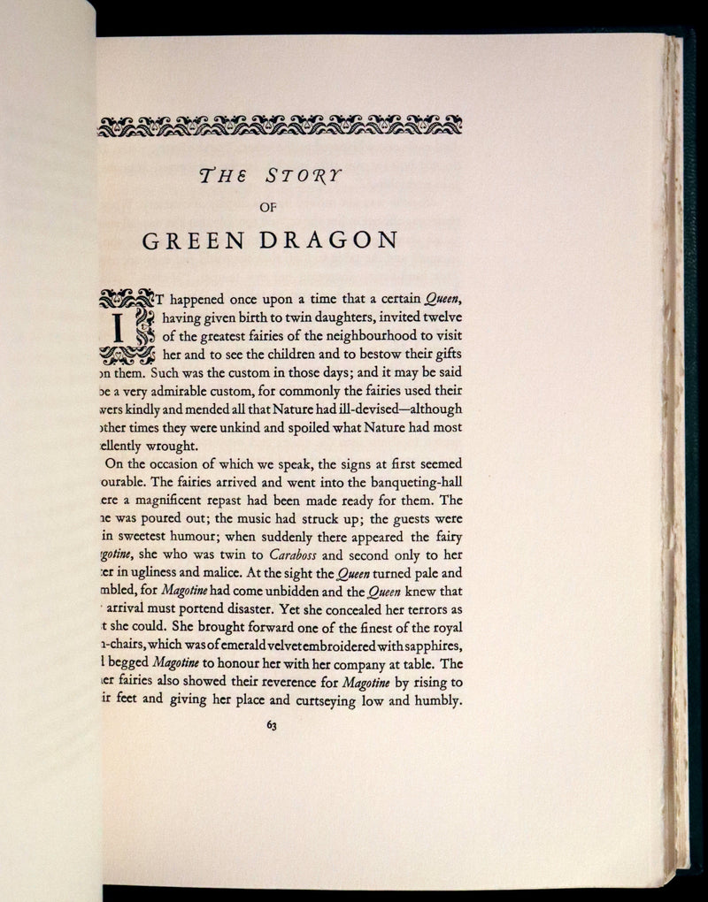 1928 Rare 1st Limited Signed Edition bound by ASPREY - A FAIRY GARLAND Being Fairy Tales from the Old French by EDMUND DULAC.