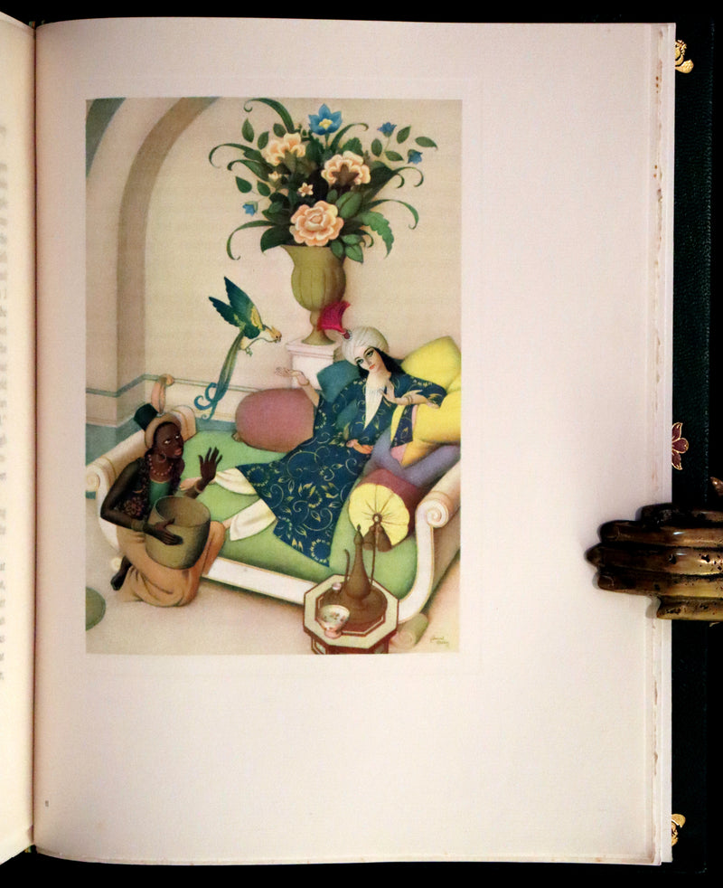 1928 Rare 1st Limited Signed Edition bound by ASPREY - A FAIRY GARLAND Being Fairy Tales from the Old French by EDMUND DULAC.