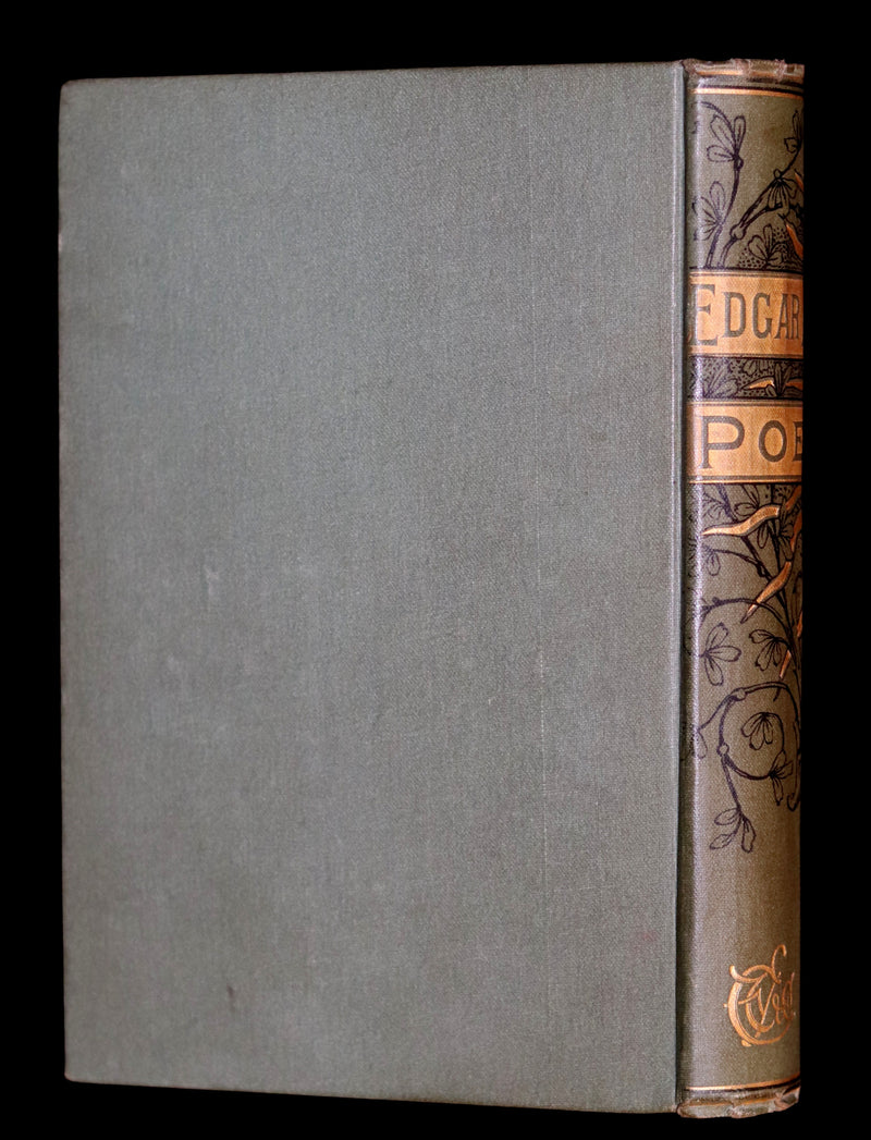 1882 Rare Book - Poems by Edgar Allan POE with Memoir (The Raven, Lenore,...). Illustrated.