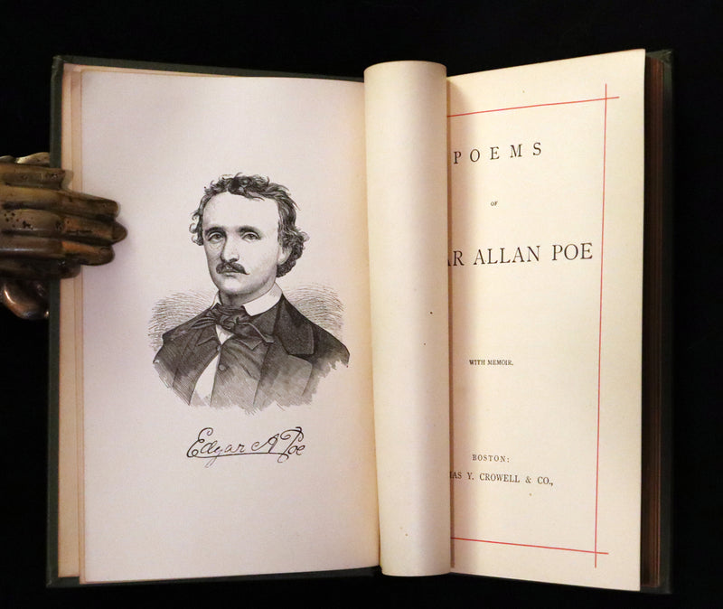 1882 Rare Book - Poems by Edgar Allan POE with Memoir (The Raven, Lenore,...). Illustrated.