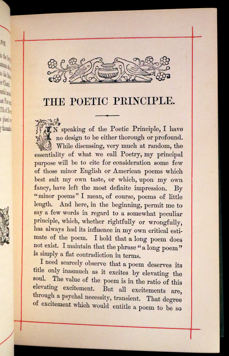 1882 Rare Book - Poems by Edgar Allan POE with Memoir (The Raven, Lenore,...). Illustrated.